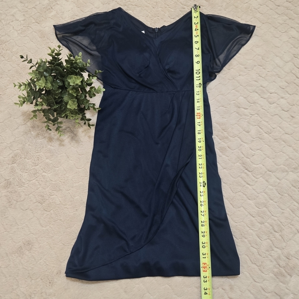 Azazie Navy Blue Waverly Stretch Cocktail Elegant Formal Dress, Size A 4 - Picture 5 of 8
